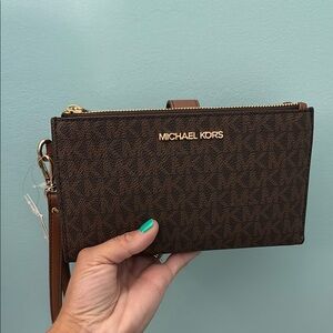 Michael Kors Brown Wristlet Wallet